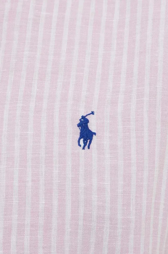 Льняная рубашка Polo Ralph Lauren розовый