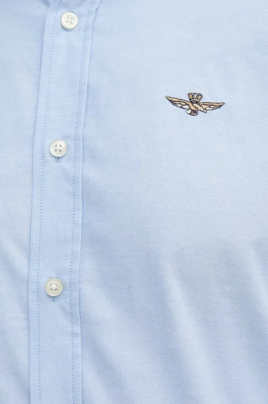 Bavlnená košeľa Aeronautica Militare modrá