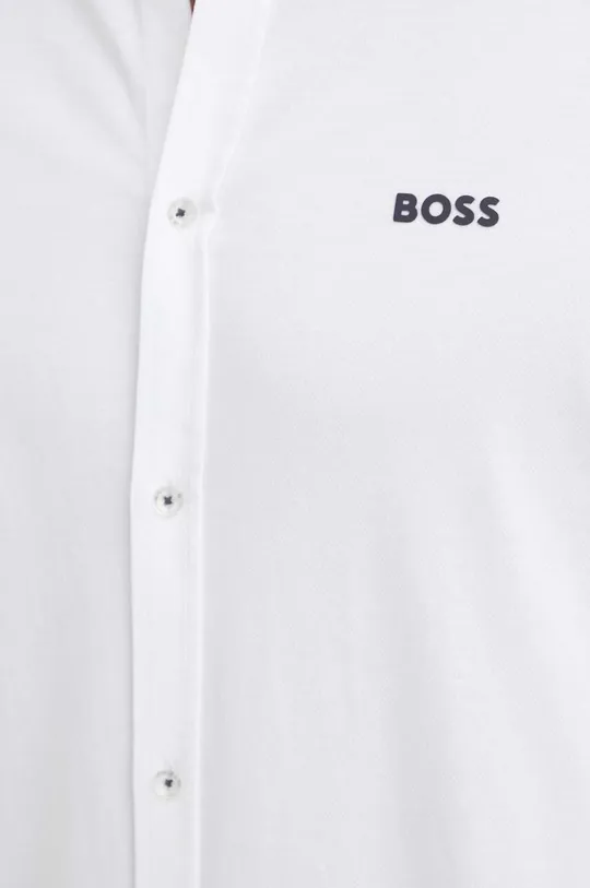 Βαμβακερό πουκάμισο Boss Green λευκό