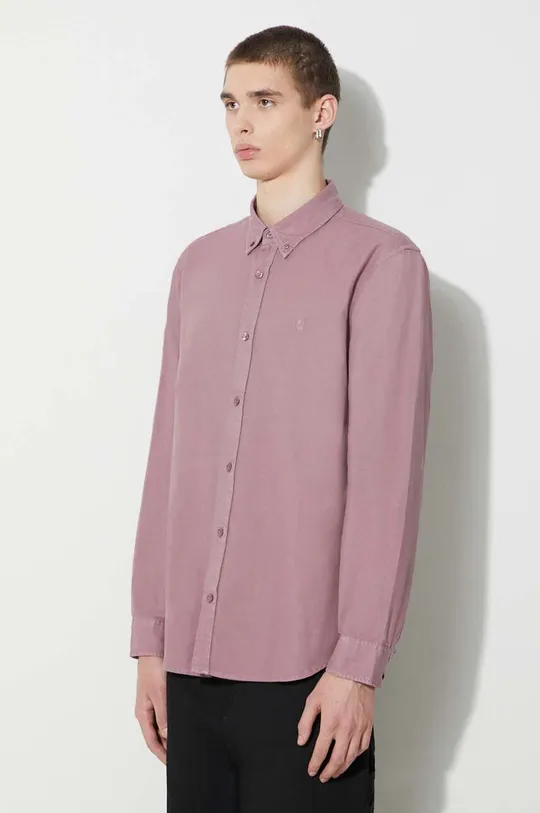 roz Carhartt WIP cămașă din denim longsleeve Bolton Shirt