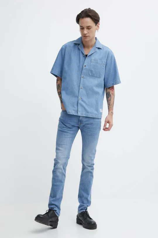 Hugo Blue camicia di jeans 100% Cotone