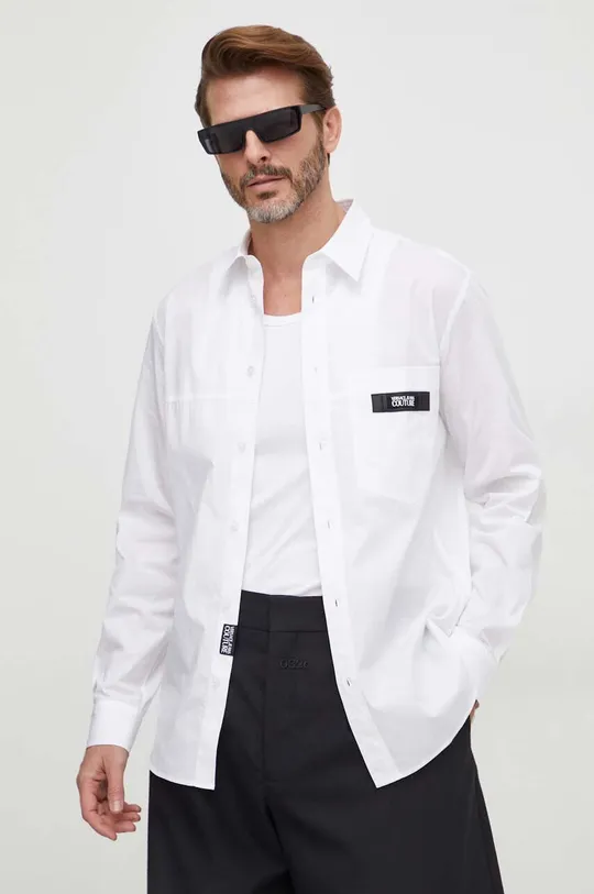 bela Bombažna srajca Versace Jeans Couture Moški