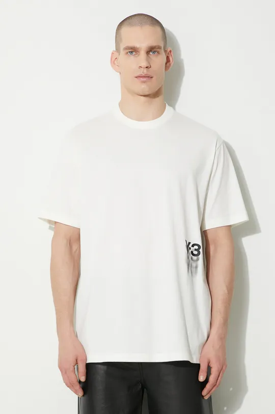 beige Y-3 t-shirt in cotone Graphic Short Sleeve Uomo