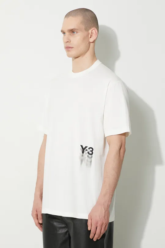beżowy Y-3 t-shirt bawełniany Graphic Short Sleeve