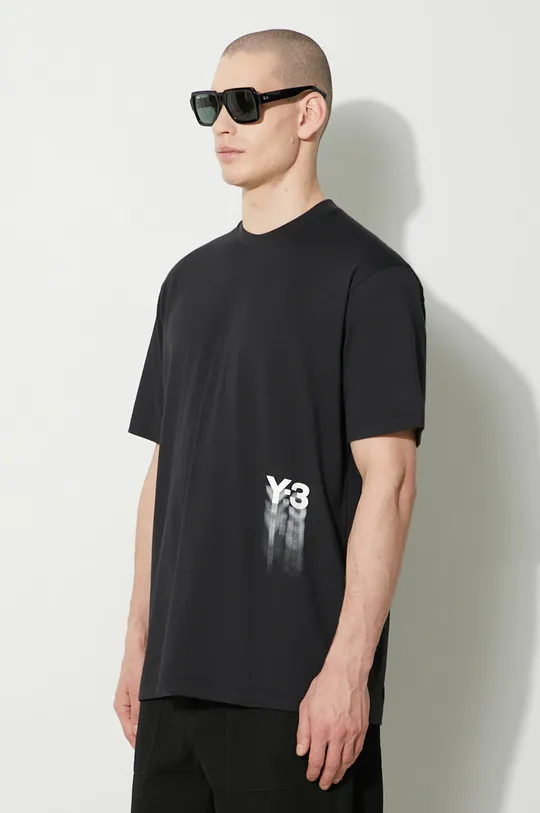 czarny Y-3 t-shirt bawełniany Graphic Short Sleeve