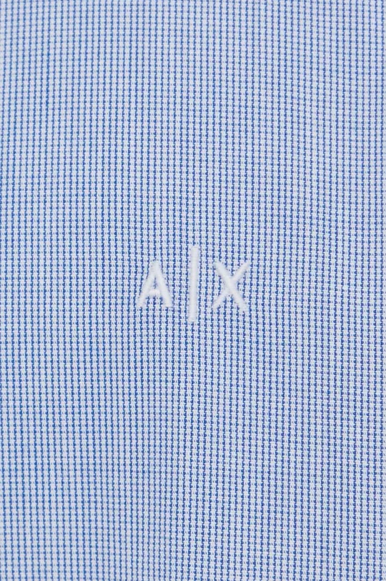 Бавовняна сорочка Armani Exchange блакитний