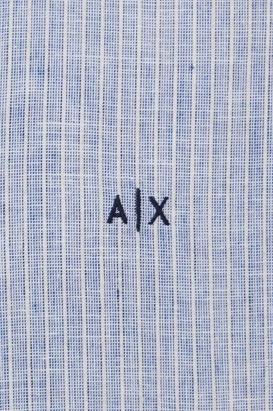 Ľanová košeľa Armani Exchange modrá