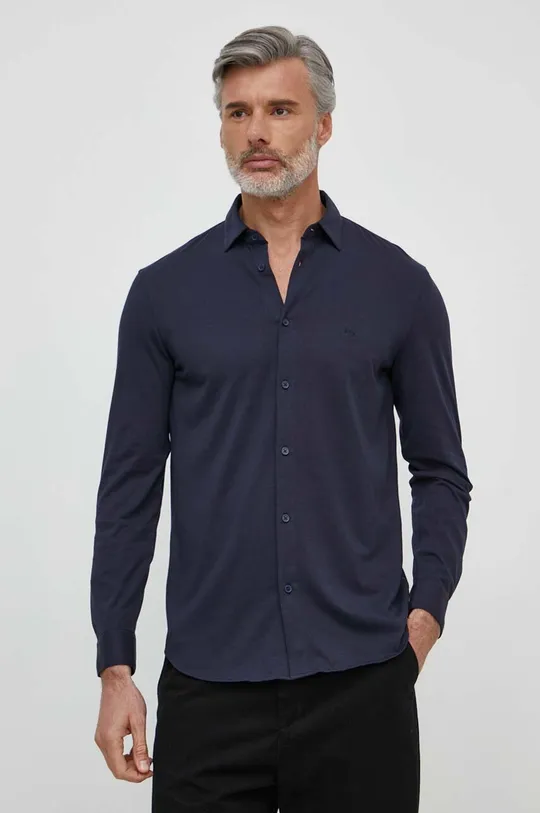 тёмно-синий Хлопковая рубашка Armani Exchange Мужской