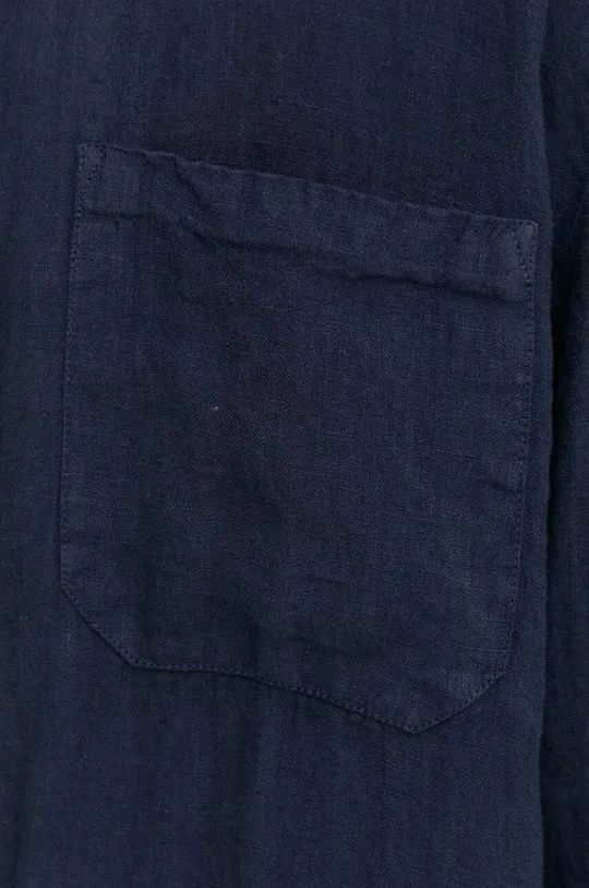Льняная рубашка HUGO тёмно-синий