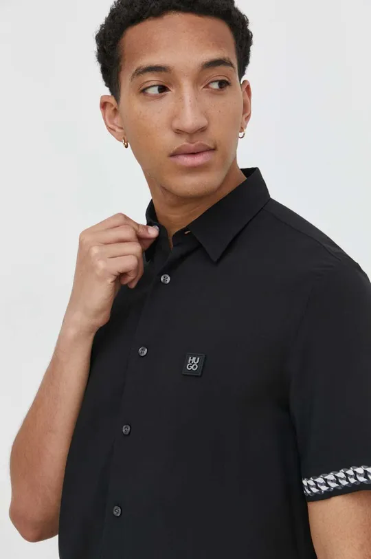 czarny HUGO koszula Męski