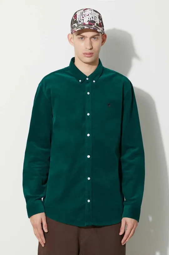 verde Carhartt WIP cămașă din velur longsleeve Madison Fine Cord Shirt De bărbați