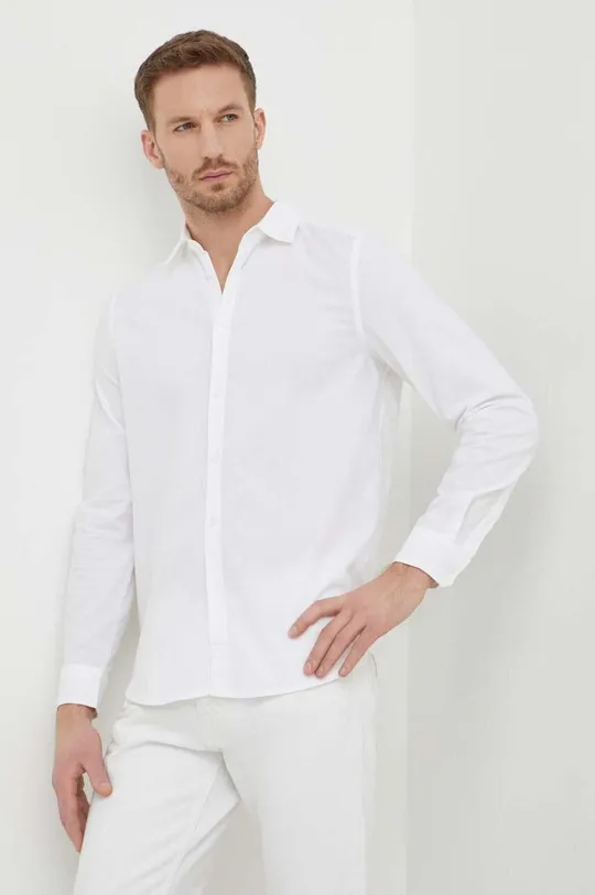 biela Bavlnená košeľa Sisley Pánsky