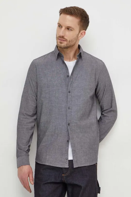 sivá Bavlnená košeľa Sisley Pánsky