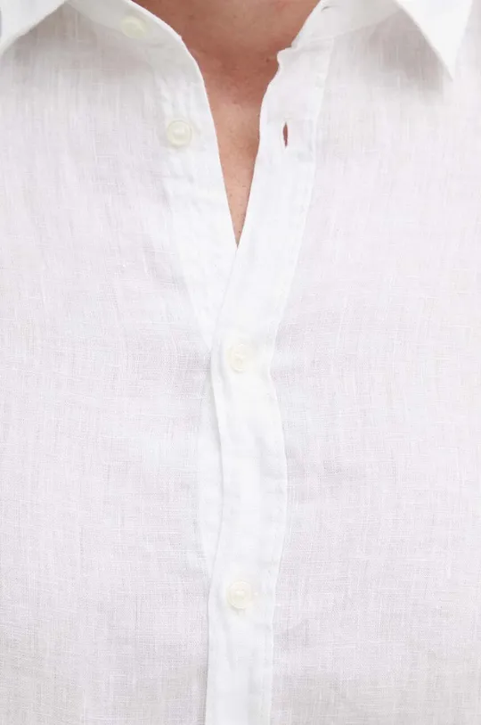 Ľanová košeľa Sisley biela