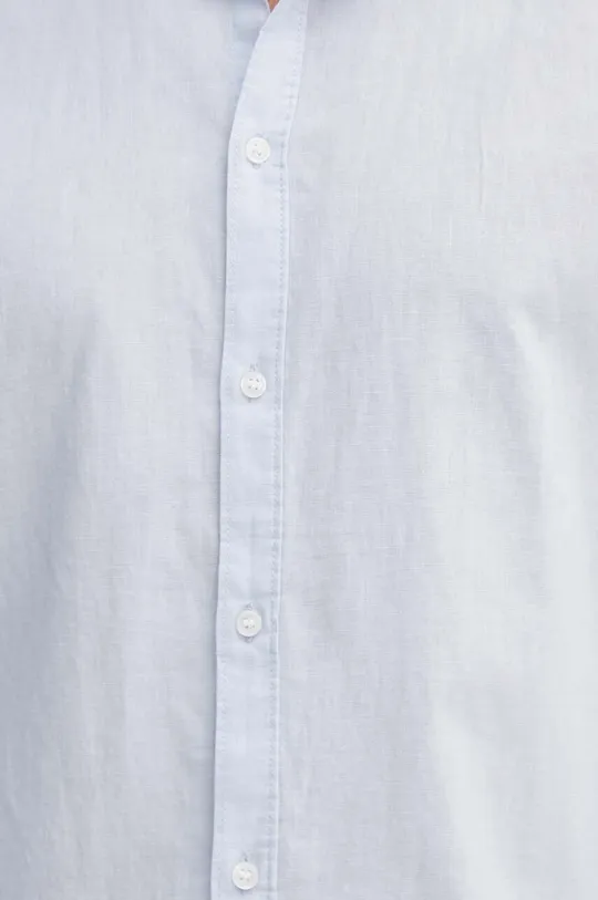 Ľanová košeľa Sisley modrá