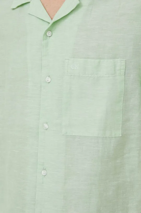 zelená Ľanová košeľa Calvin Klein