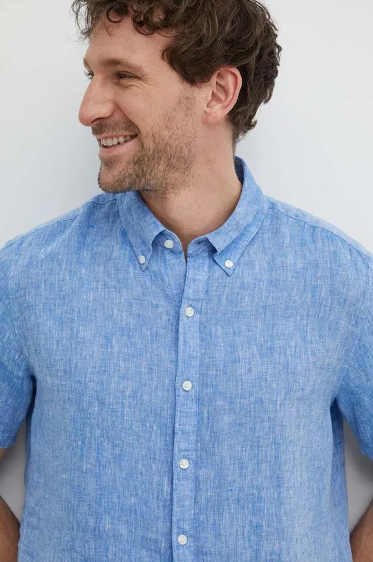 modra Lanena srajca Michael Kors Moški