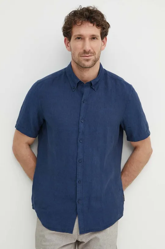 blu navy Michael Kors camicia di lino