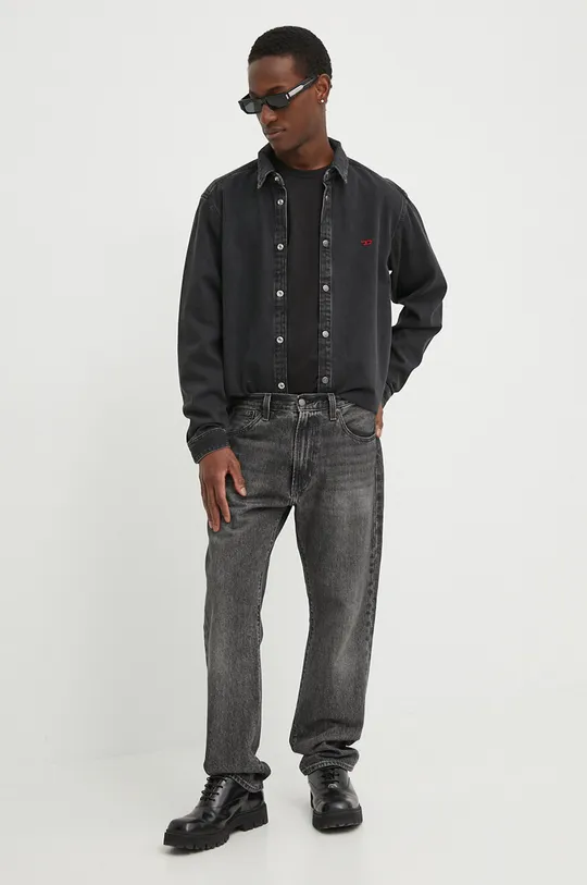 Jeans srajca Diesel D-SIMPLY CAMICIA črna