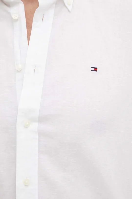 Košulja s dodatkom lana Tommy Hilfiger bijela