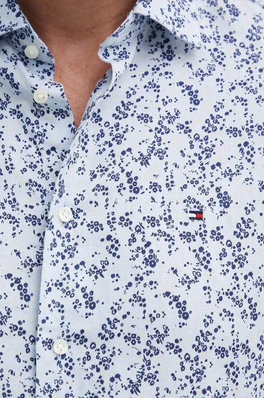 Košulja s dodatkom lana Tommy Hilfiger plava
