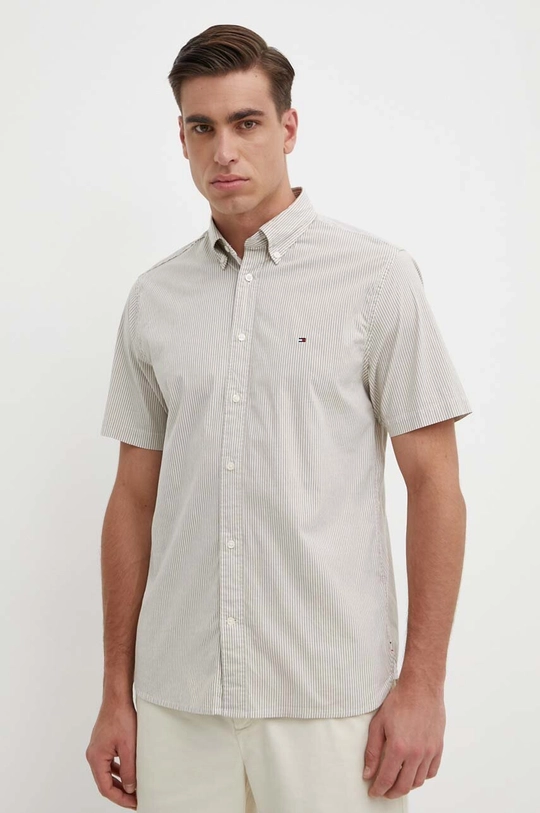 Рубашка Tommy Hilfiger мужская цвет зелёный regular воротник button ...