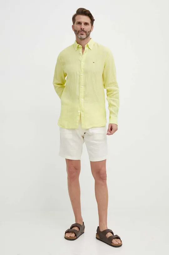 Tommy Hilfiger camicia di lino giallo
