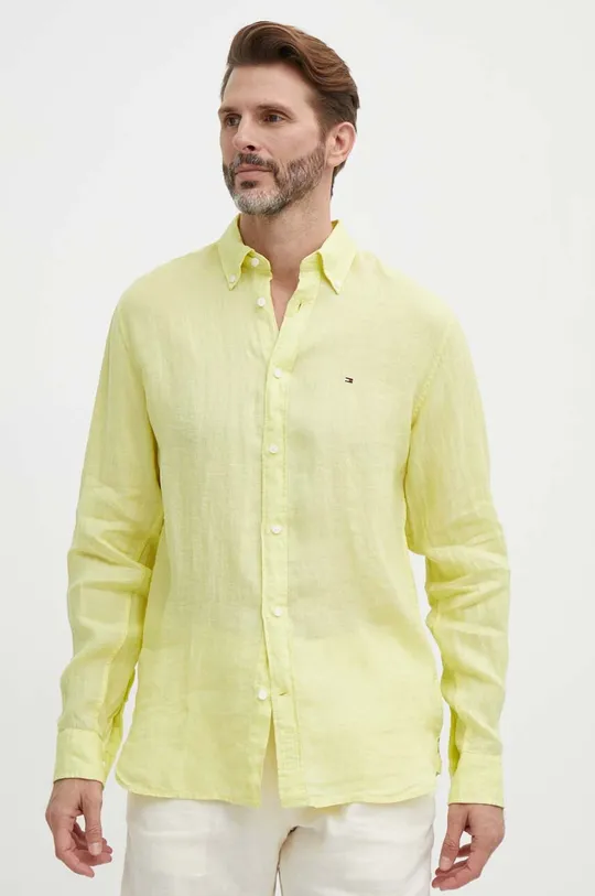 żółty Tommy Hilfiger koszula lniana