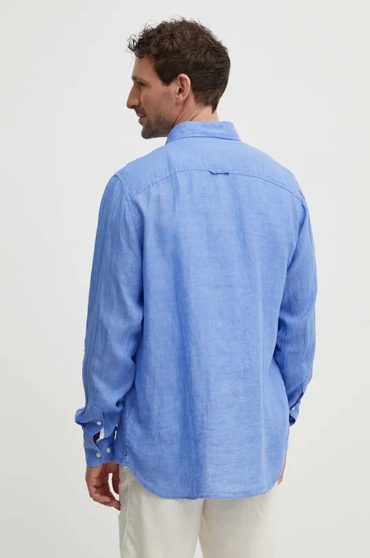 modrá Ľanová košeľa Tommy Hilfiger