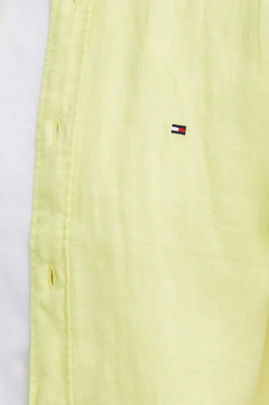Ľanová košeľa Tommy Hilfiger žltá