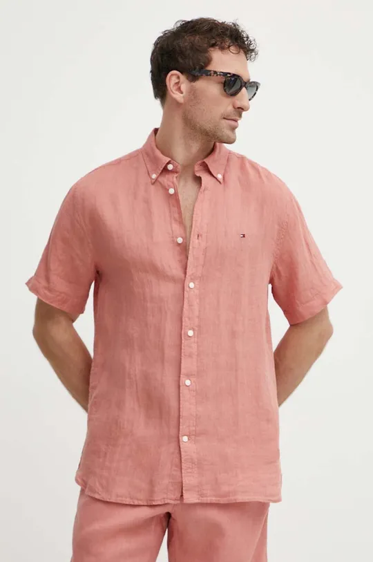 ružová Ľanová košeľa Tommy Hilfiger