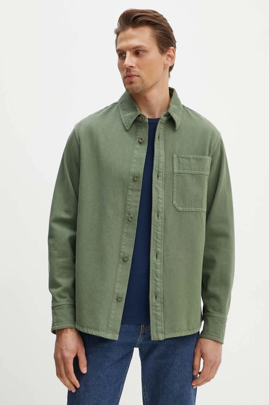 verde A.P.C. camicia in cotone Surchemise Basile Brodee Poitrine