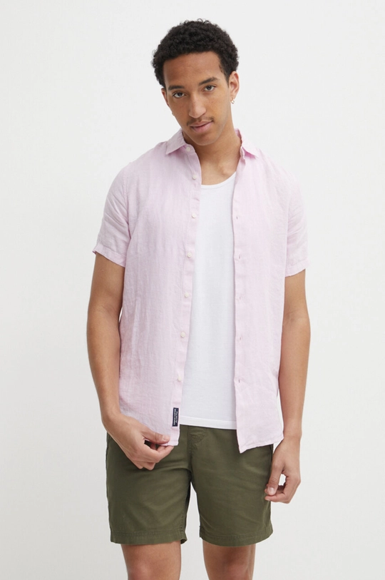 rosa Superdry camicia di lino