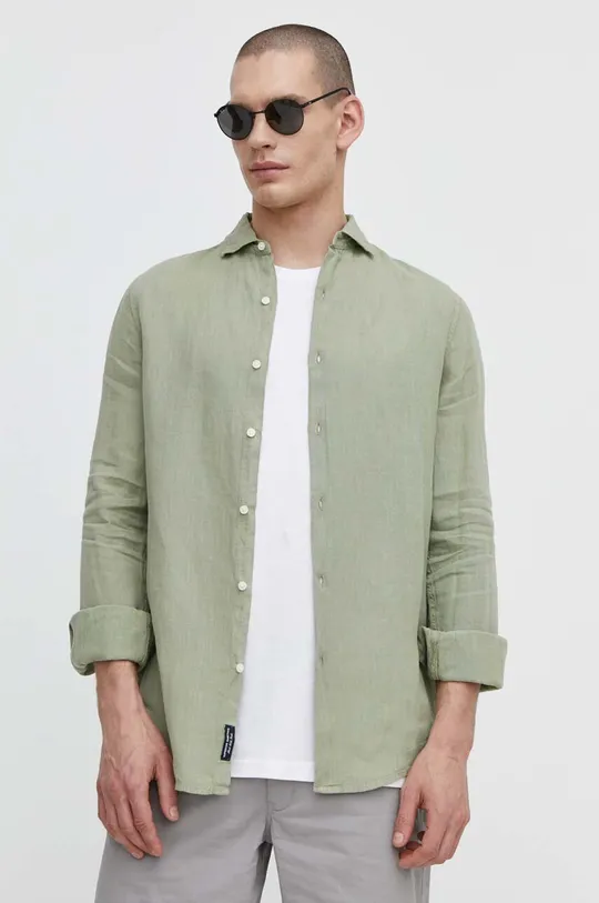 verde Superdry camicia di lino Uomo