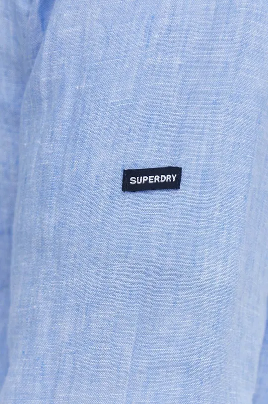 Сорочка з льону Superdry блакитний