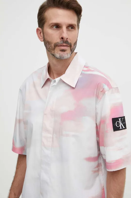 viacfarebná Bavlnená košeľa Calvin Klein Jeans Pánsky