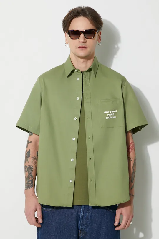 verde Drôle de Monsieur cămașă La Chemise Slogan De bărbați
