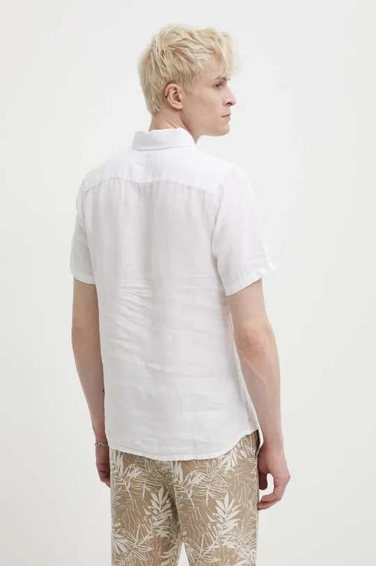 biały Abercrombie & Fitch koszula lniana