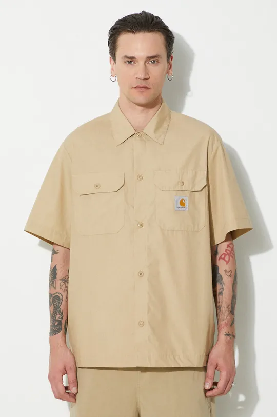 beige Carhartt WIP camicia S/S Craft Shirt Uomo