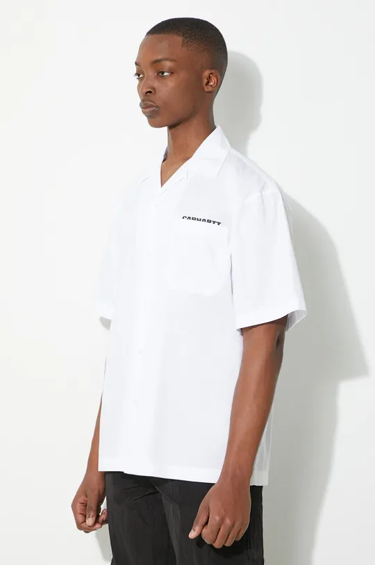 biały Carhartt WIP koszula bawełniana S/S Link Script Shirt