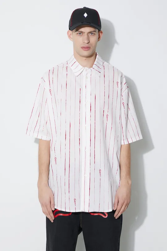 λευκό Βαμβακερό πουκάμισο Marcelo Burlon County Pinstripes Over Shirt Ανδρικά