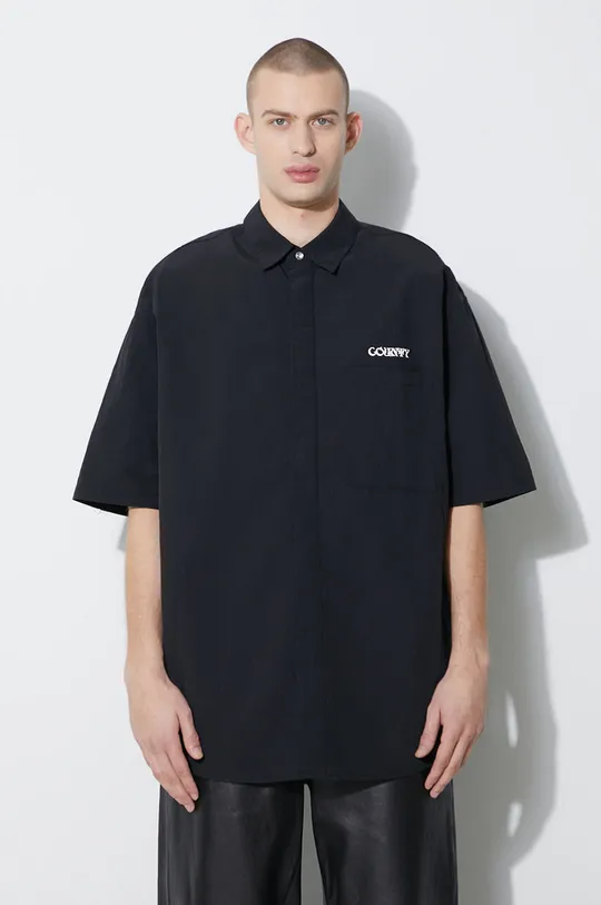 negru Marcelo Burlon cămașă Logo Nylon Over Shirt De bărbați