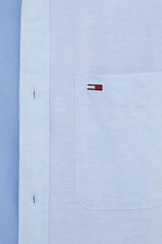 Košeľa s prímesou ľanu Tommy Jeans Pánsky
