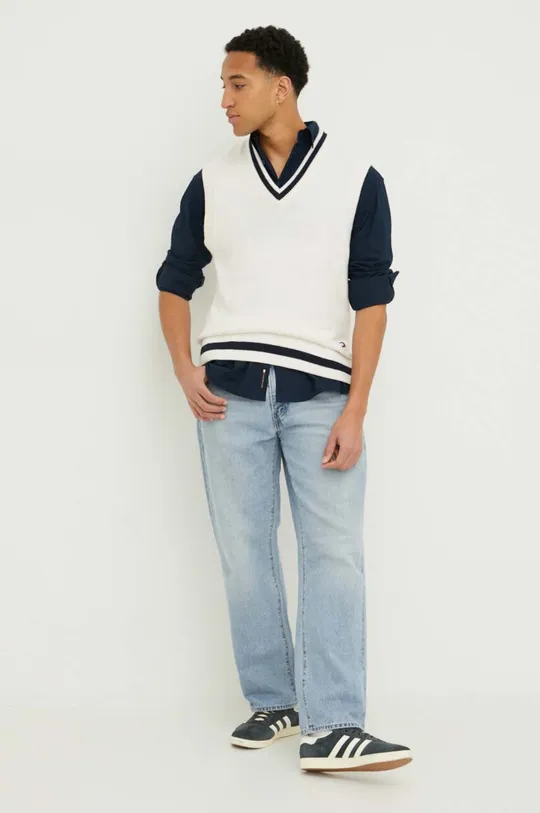 Tommy Jeans camicia in cotone blu navy