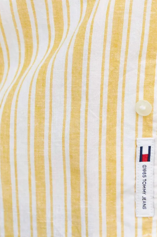 Tommy Jeans camicia in lino misto giallo