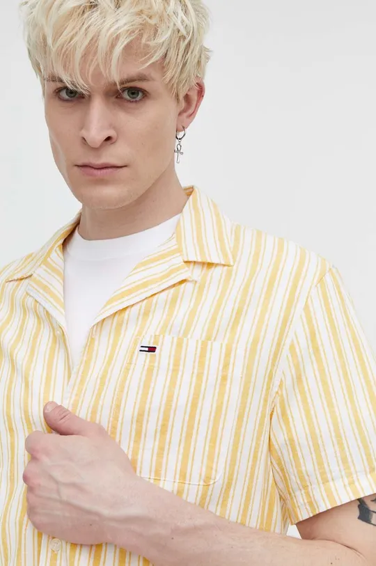 Košulja s dodatkom lana Tommy Jeans Muški