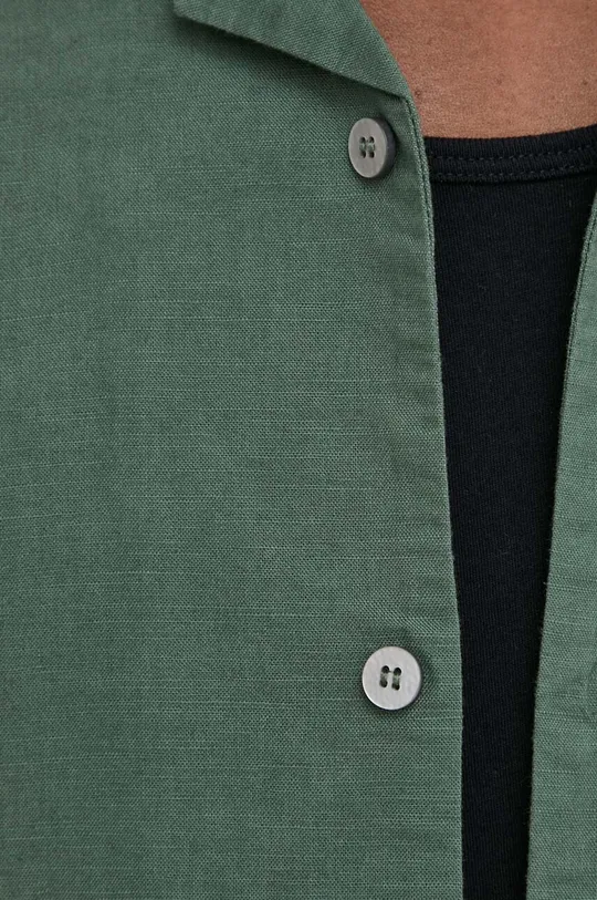 Bruuns Bazaar camicia in lino misto verde