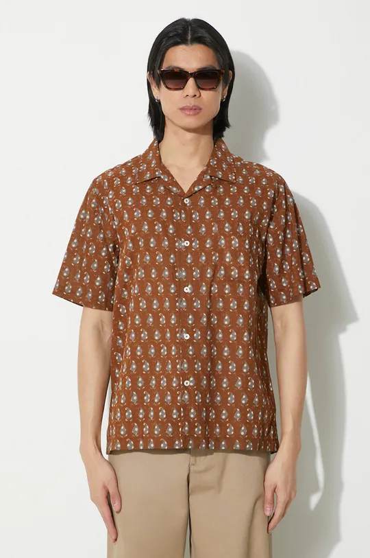 brown Universal Works cotton shirt Road Shirt Men’s