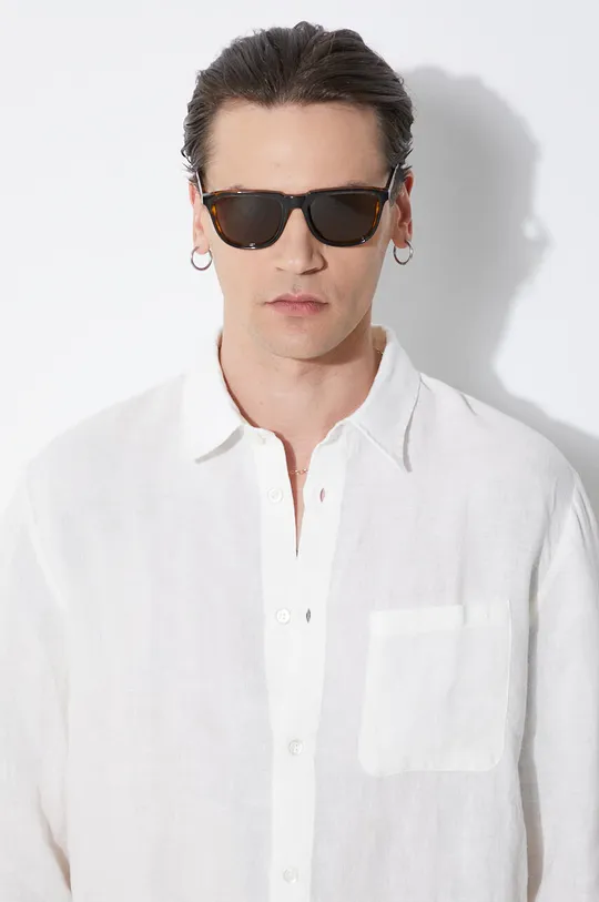 A.P.C. camicia di lino chemise cassel logo Uomo