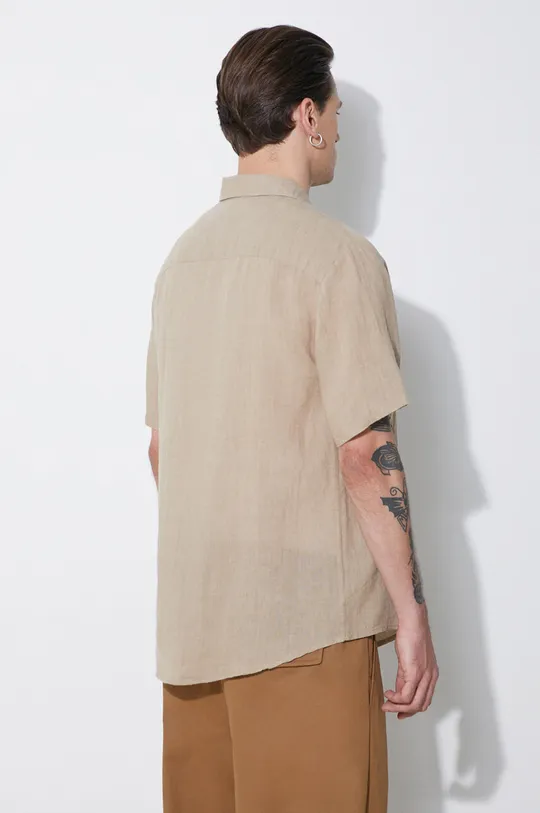 Ľanová košeľa A.P.C. chemisette bellini logo 100 % Ľan